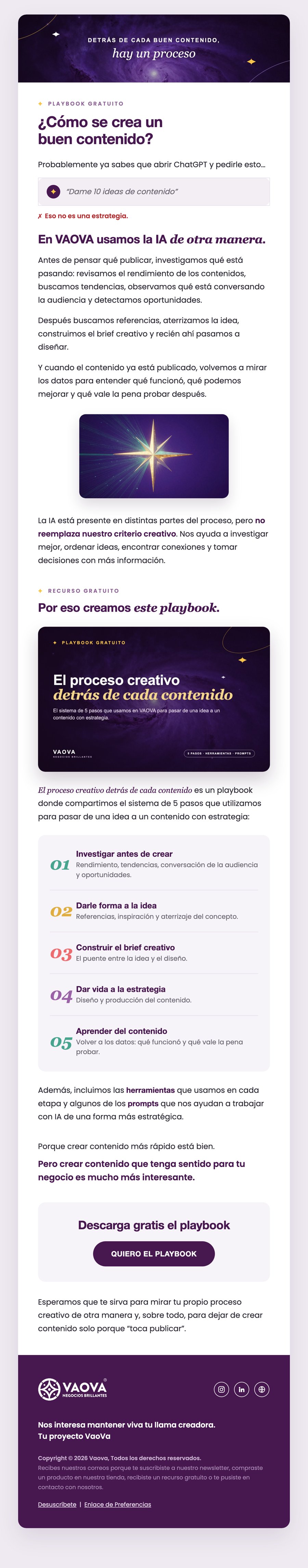 Newsletter completo Detrás de cada buen contenido